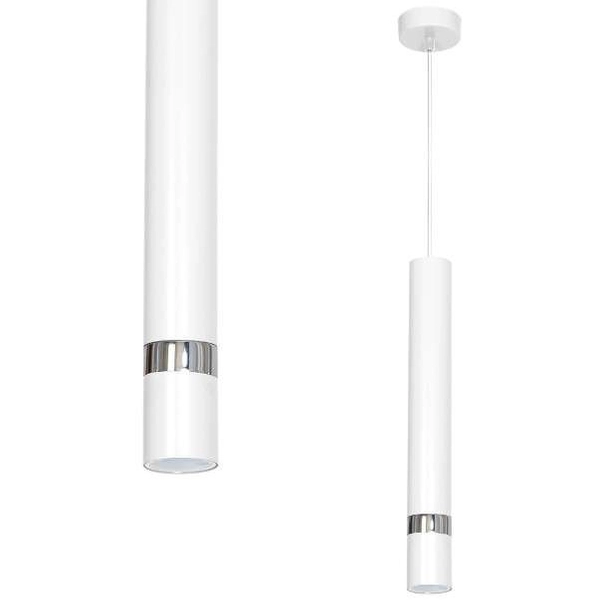 LAMPA wisząca JOKER MLP1347 Milagro metalowa OPRAWA loftowy ZWIS tuba biała srebrna
