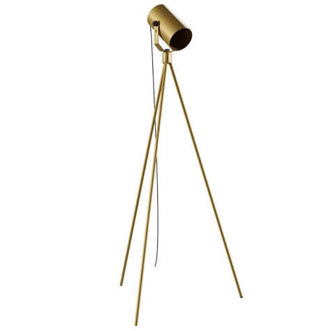 Złota lampa stojąca 137623620538 ruchoma do salonu metalowa