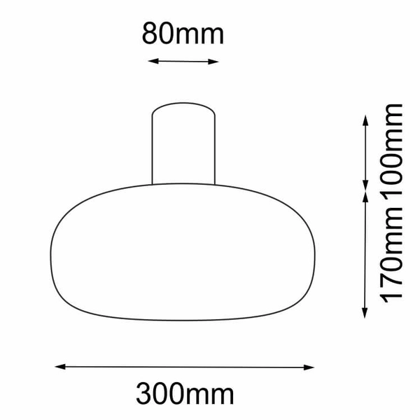 Owalny plafon Tanpo 1094 Shilo szklany do biura czarny przezroczysty