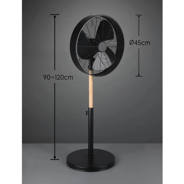 Wentylator stojący do sypialni Viking R034-32 RL Light metalowy czarny