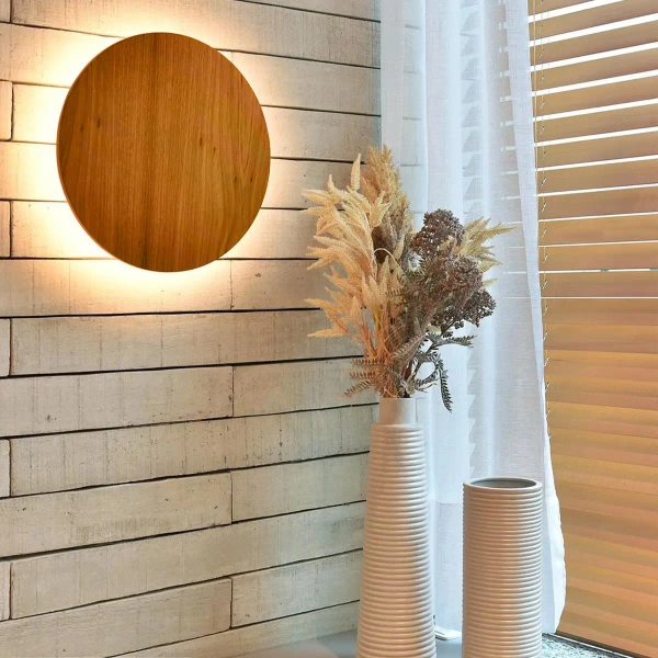 Ścienna lampa okrągła Clean QN-CLEAN-LED-WB-25-TEAK LED 8W 3000K brązowy