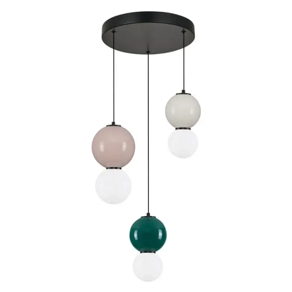 Potrójna lampa wisząca JORELIA LE45258 LED 14W 3000K szara zielona biała