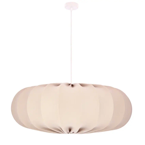 Skandynawska wisząca lampa nad stół 31-39231 regulowany tkanina beżowy