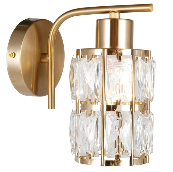 Lampa ścienna szklana tuba Alma WL-40668-1-HBR złoty przezroczysty