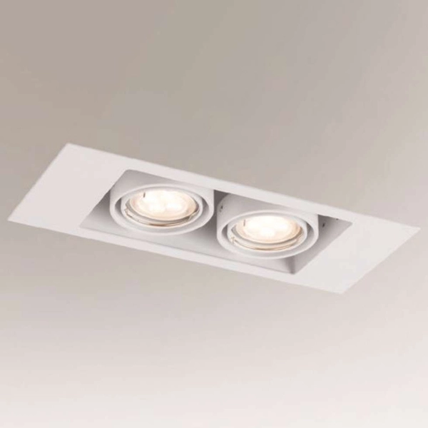 Spot LAMPA sufitowa EBINO 7316 Shilo podtynkowa OPRAWA do łazienki prostokątny wpust biały