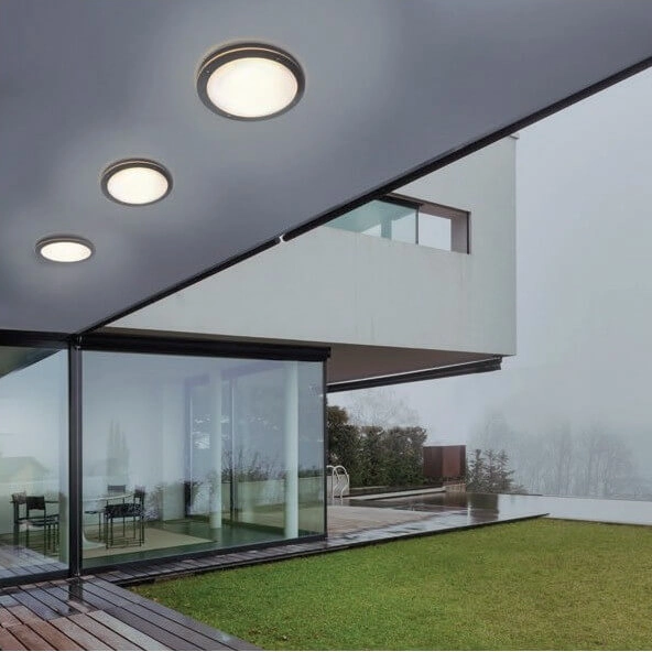 Okragła lampa przyścienna FANO AZ4369 Azzardo IP54 na zewnątrz szary