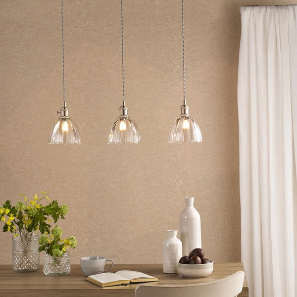 Lampa potrójna wisząca Hadano HAD3661-11 szklana chrom przezroczysty