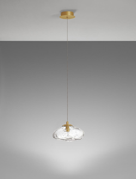 Wisząca lampa glamour NAYARIT LE42898 do salonu crystal złota