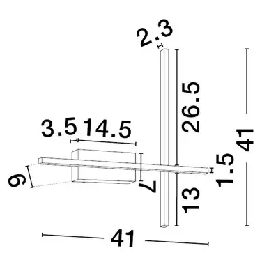 Ledowa ścienna lampa CATERVO LE45473 LED 14W 3200K czarna złota