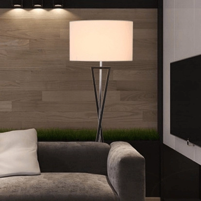 LAMPA podłogowa SANDGLASS FSG-W-E27 Abigali abażurowa OPRAWA stojąca biała