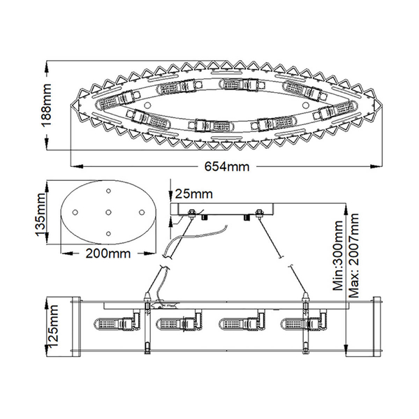 Łazienkowa lampa wisząca Crystal Skye KL-CRYSTAL-SKYE-ISLE Kichler kryształki IP44 chrom