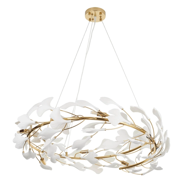 Wisząca lampa BOTANIKA XY080P-80 Step do jadalni glamour biała złota