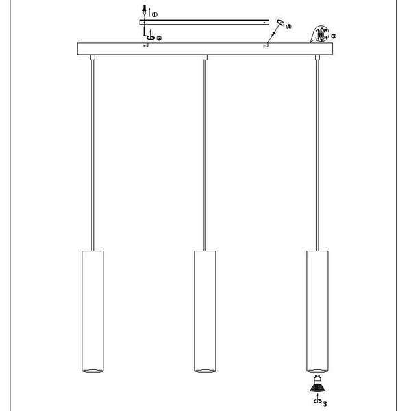 LAMPA wisząca RUBEN 107882 Markslojd metalowa OPRAWA okrągłe tuby ZWIS na listwie czarny