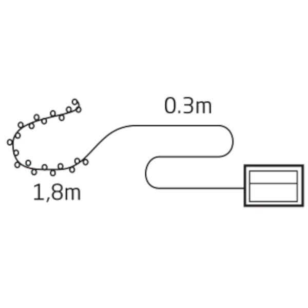 Dekoracja podświetlana 2,1m 10 LED 0,6W srebrna ciepła