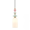 Liniowa wisząca lampa 22153 ceramiczna kule do salonu mosiądz czarny