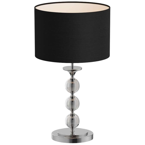 Abażurowa Lampa stołowa REA RLT93163-1B stojąca LAMPKA okrągła czarna