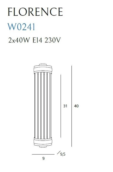 Kinkiet LAMPA ścienna FLORENCE W0241 Maxlight okrągła OPRAWA szklana glamour chrom przezroczysta
