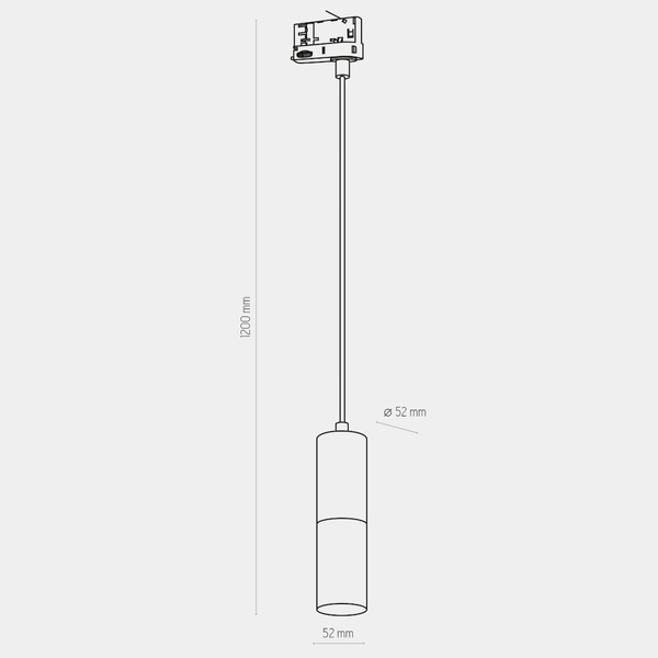 Wisząca lampa do szyn 3-fazowych tuba Tracer 6064 TK Lighting czarna złota