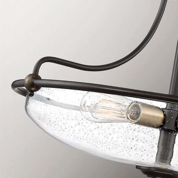 Szklana lampa sufitowa Griffin QZ-GRIFFIN-SFM-C-PNAB Quoizel brąz przezroczysty