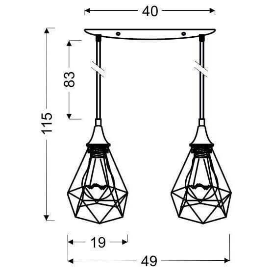 Metalowa lampa wisząca do salonu Graf 32-62895 czarna
