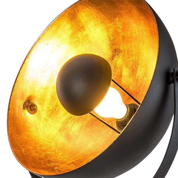 Podłogowa stojąca lampa Bowy 40150145X loftowa czarna złota