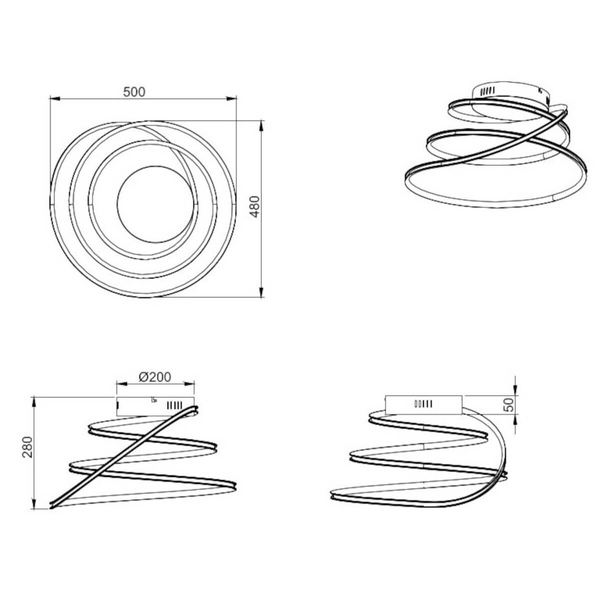 Sufitowa lampa NEMENIA DL131-67051 RL Light LED 36W 4000K wstęga biały