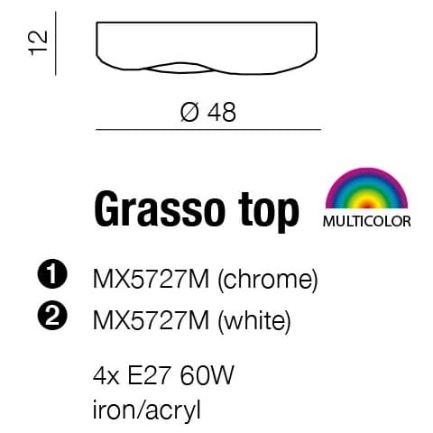 Przysufitowa lampa nowoczesna Grasso AZ0554 Azzardo do pokoju biała