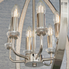 Wisząca lampa retro Ritz 81508 kulista świecznikowa srebrny