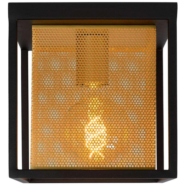 LAMPA sufitowa SANSA 21122/01/30 Lucide loftowa OPRAWA metalowa siatka mosiądz czarna