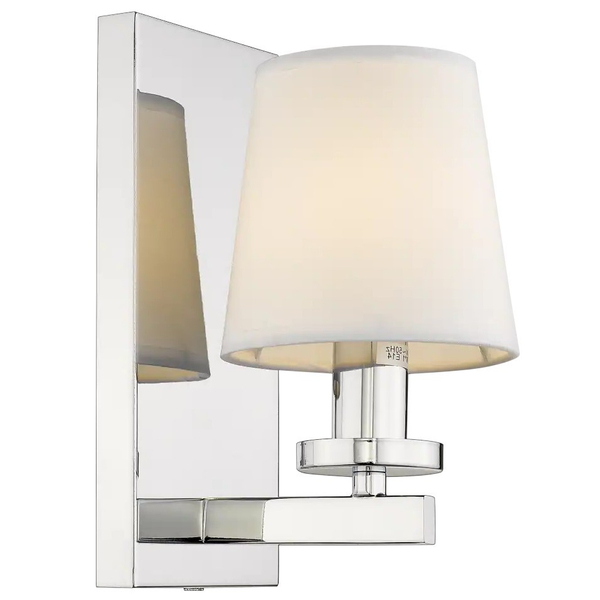 Klasyczna LAMPA ścienna LONDON W01014WH Cosmolight abażurowy kinkiet do sypialni biały
