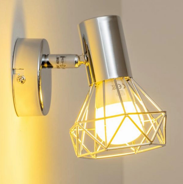 Kinkiet LAMPA ścienna XARA 54802-1 Globo druciana OPRAWA regulowana drut chrom