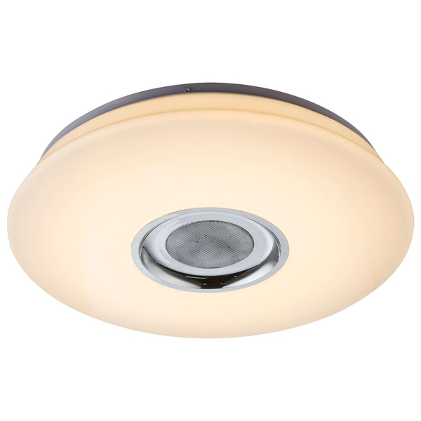 Plafon LAMPA sufitowa NICOLE 41329-18 Globo okrągła OPRAWA z efektem gwiazd LED RGB 24W głośnik bluetooth biała