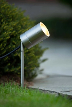 Srebrna lampa gruntowa Arne 14868/05/12 metalowa tuba IP44 outdoor