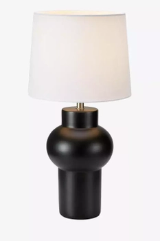 Abażurowa lampa nocna Shape do sypialni czarna biała