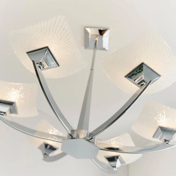 Lampa sufitowa do jadalni Ayres AYRES-6CH chrom przezroczysty
