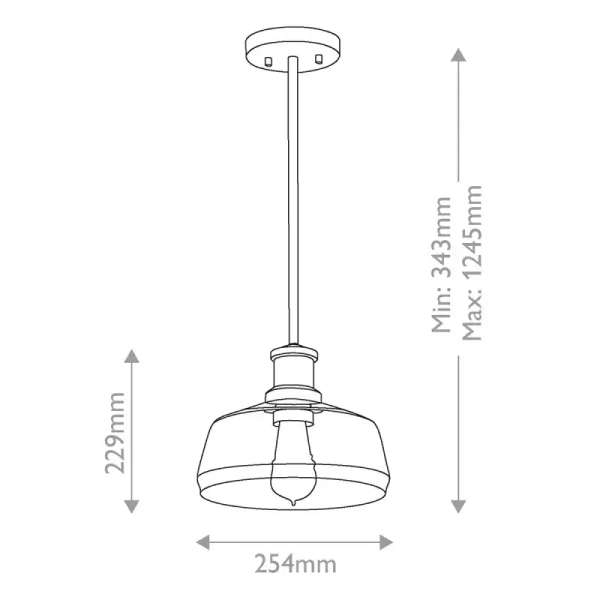 Wisząca lampa do kuchni Nottinghill grafitowa klasyczna szklana ELS-NOTTINGHILL-P-GR