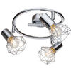 Industrialna LAMPA sufitowa XARA I 54802-3 Globo metalowa OPRAWA druciany plafon reflektorki spirala chrom