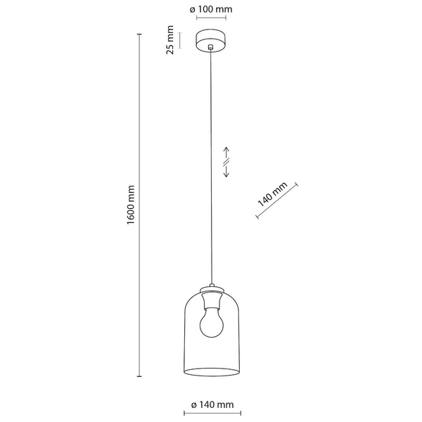 Lampa zwisająca do jadalni Molly 10297 tuba rurka żółta czarna