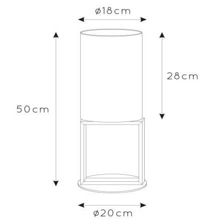 Lampka stołowa tuba Herman 30562/81/38 abażur beżowy czarny