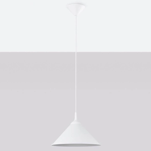 Lampa wisząca do jadalni Zuma SL.1325 stożek metalowa biała