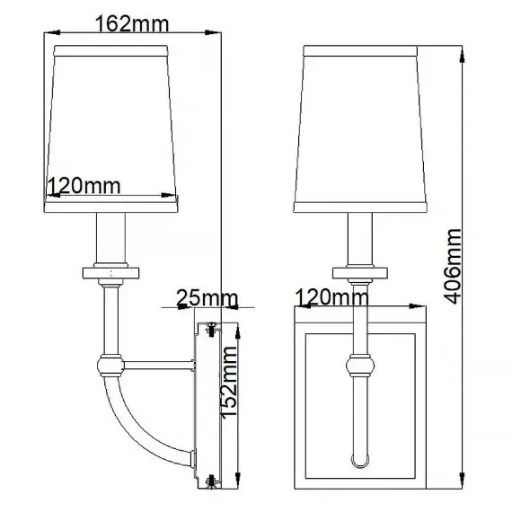 Abażurowa lampa ścienna led Felixstowe QN-FELIXSTOWE1 IP44 biały