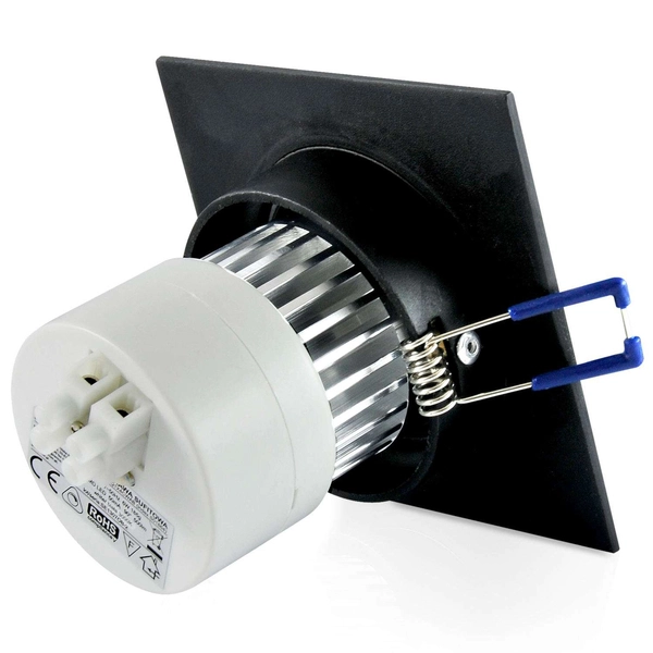 Podtynkowa LAMPA sufitowa MOON OLAL 301857 Polux wpust OPRAWA LED 6,5W 3000K do zabudowy IP40 szczotkowany czarny