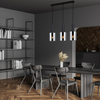 Wisząca LAMPA loftowa SARDO PND-5581-3-BK+SG Italux skandynawska OPRAWA szklany ZWIS tuby przydymione czarne