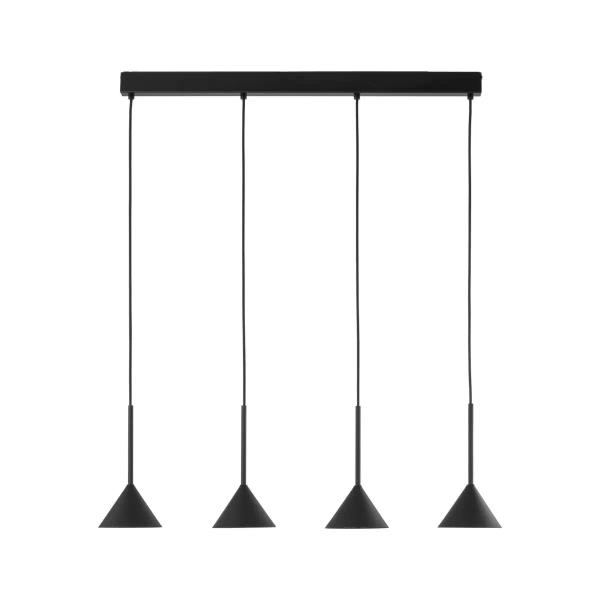 Trójkątna lampa wisząca CONO 10305 na listwie do salonu czarny