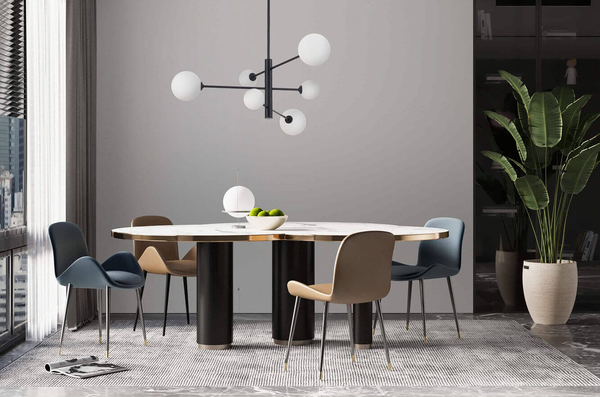 Modernistyczna lampa sufitowa DORADO LP-002/8P BK Light Prestige oprawa loftowa metalowa molekuły czarne białe