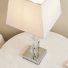Nowoczesna lampa stołowa Murford 96940-TLCH Endon abażur tkanina metal biały