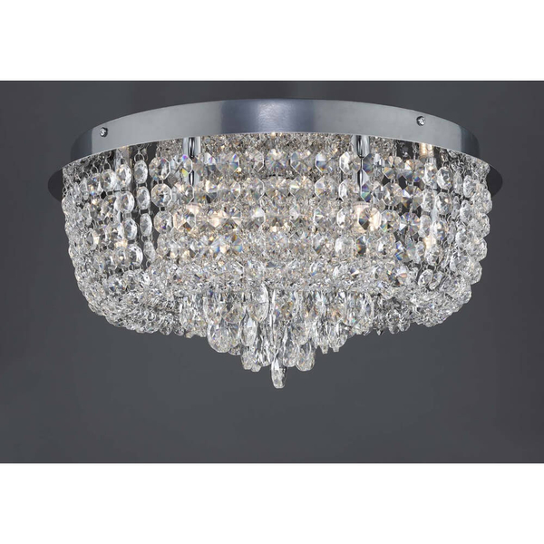 Kryształowa lampa sufitowa do salonu Eitan EIT5008 chrom przezroczysty