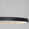 Glamour LAMPA wisząca MORON LE41724 Luces Exclusivas okrąga OPRAWA metalowy ZWIS LED 50W 3000K ring z krysztakami czarny