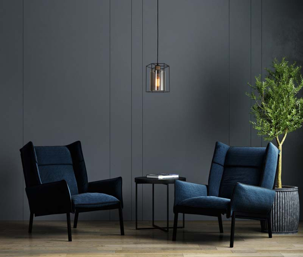 Industrialna LAMPA wisząca KALULA PND-78901-1-BK+SG Italux metalowy ZWIS druciany do przedpokoju czarny