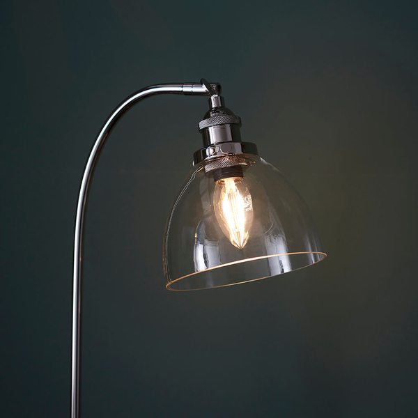Lampka nocna szklana Hansen 97590 do gabinetu nikiel przezroczysta